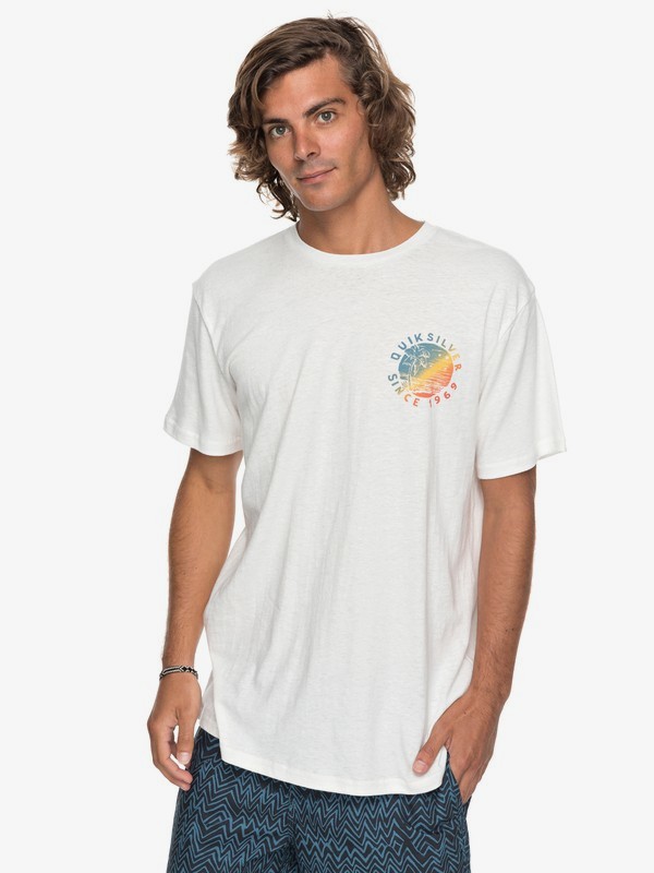 quiksilver, Rocky Rights - Maglietta da Uomo, SNOW WHITE (wbk0) 0 Rocky Rights - Maglietta da Uomo White EQYZT04766 Quiksilver
