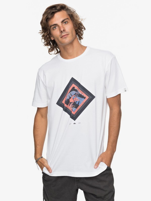 quiksilver, Classic Crimson Skyline - T-Shirt für Männer, WHITE (wbb0) 0 Classic Crimson Skyline - T-Shirt für Männer Weiss EQYZT04781 Quiksilver