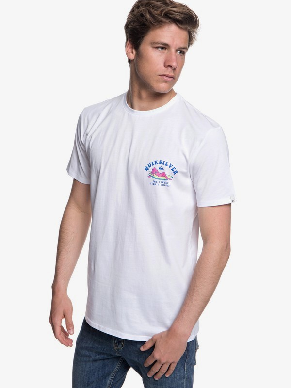 quiksilver, Fish And Chicks - T-shirt col rond pour Homme, WHITE (wbb0) 0 Fish And Chicks - T-shirt col rond pour Homme Blanc EQYZT04953 Quiksilver