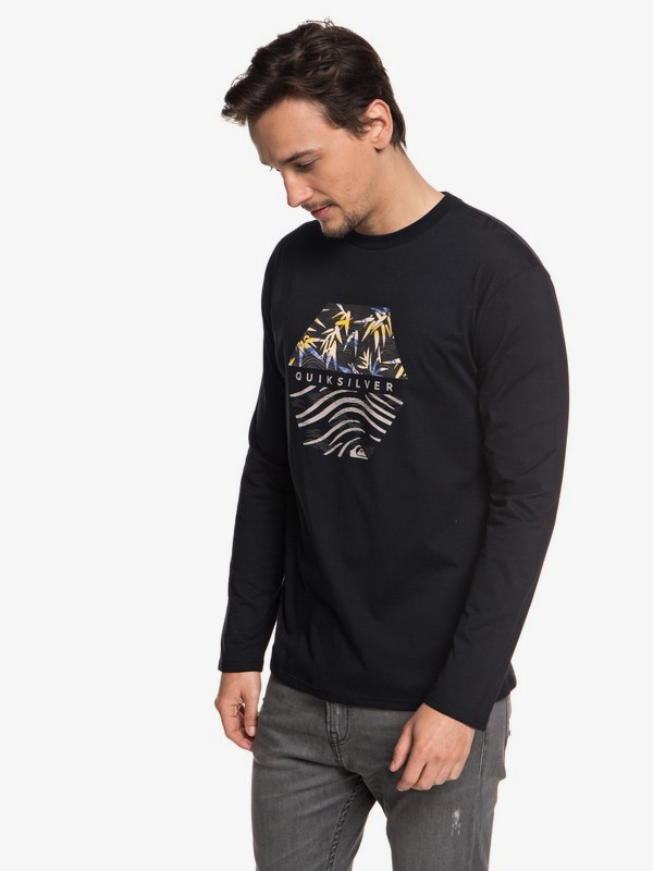 quiksilver, Bamboo Breakfast - Maglietta a maniche lunghe da Uomo, BLACK (kvj0) 0 Bamboo Breakfast - Maglietta a maniche lunghe da Uomo Black EQYZT04976 Quiksilver