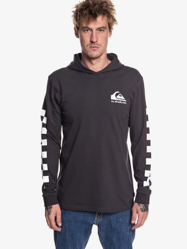 quiksilver, Originals Quik Check Long Sleeve Hooded Tee, TARMAC (kta0) 0 Originals Quik Check Long Sleeve Hooded Tee Black EQYZT04990 Quiksilver