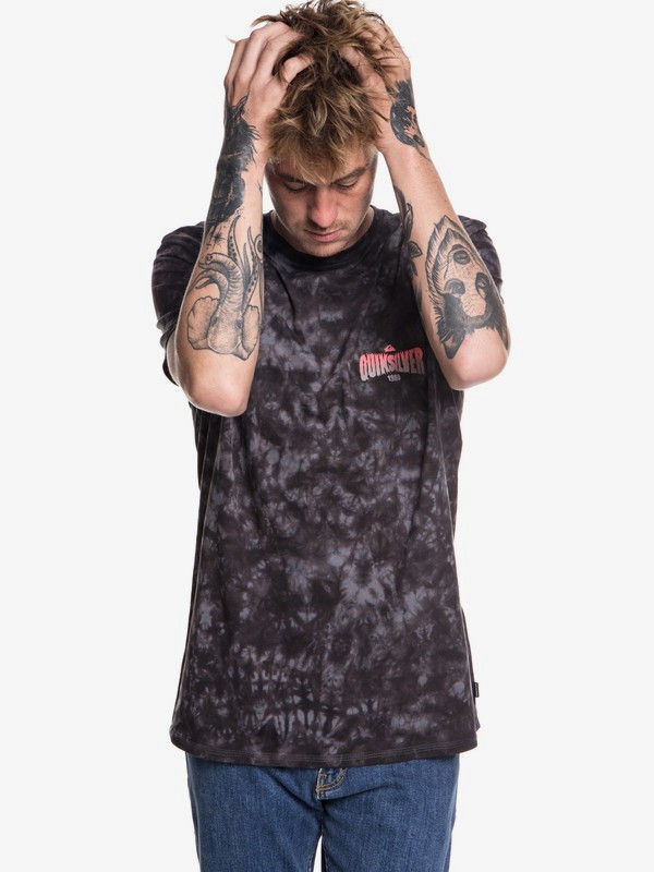 quiksilver, Rockin Rails - T-shirt col rond pour Homme, TARMAC (kta0) 0 Rockin Rails - T-shirt col rond pour Homme Noir EQYZT05002 Quiksilver