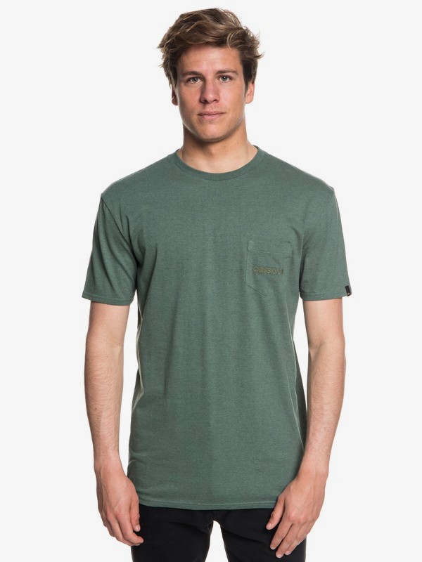 quiksilver, The Stitch Up - Maglietta con tasca da Uomo, DARK FOREST HEATHER (bpgh) 0 The Stitch Up - Maglietta con tasca da Uomo Blue EQYZT05004 Quiksilver