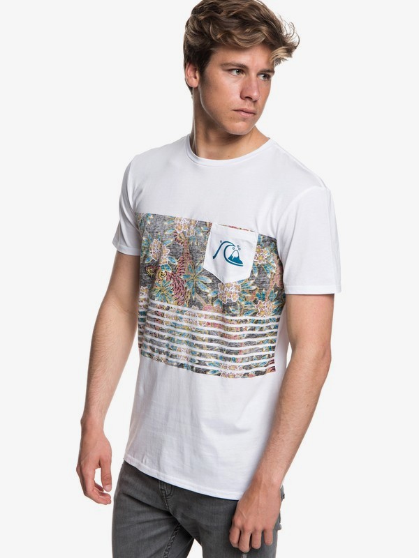 quiksilver, Silent Furry - Camiseta con bolsillo para Hombre, WHITE (wbb0) 0 Silent Furry - Camiseta con bolsillo para Hombre Blanco EQYZT05006 Quiksilver