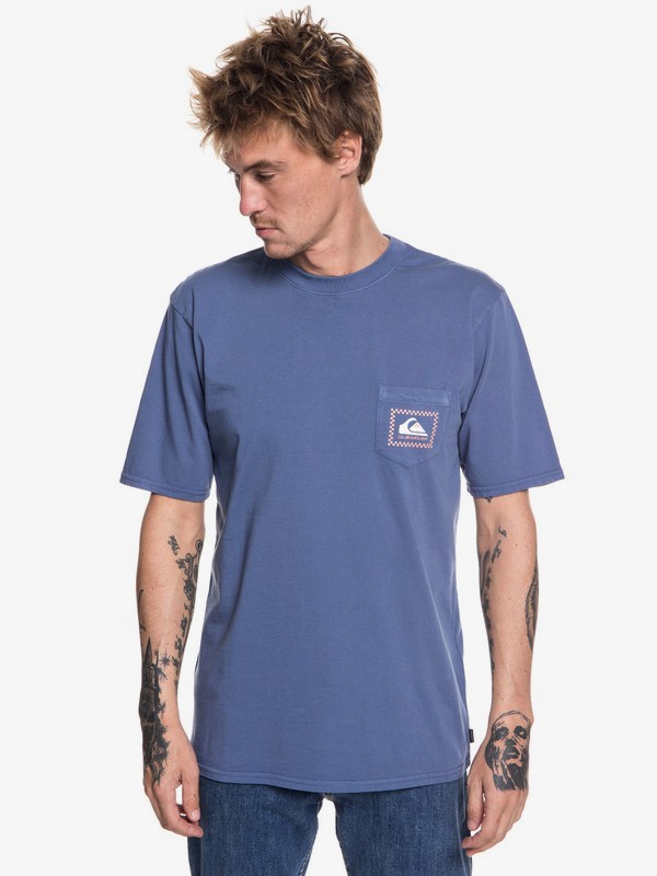 quiksilver, Originals Check Point - Camiseta con bolsillo para Hombre, BIJOU BLUE (bng0) 0 Originals Check Point - Camiseta con bolsillo para Hombre Azul EQYZT05042 Quiksilver