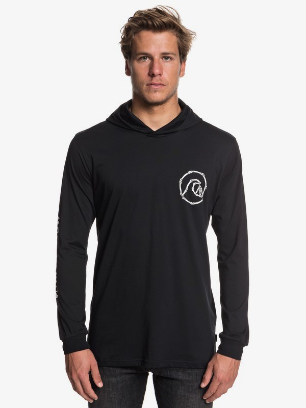 quiksilver, Kanakura Connect Long Sleeve Hooded Tee, BLACK (kvj0) 0 Kanakura Connect Long Sleeve Hooded Tee Black EQYZT05171 Quiksilver