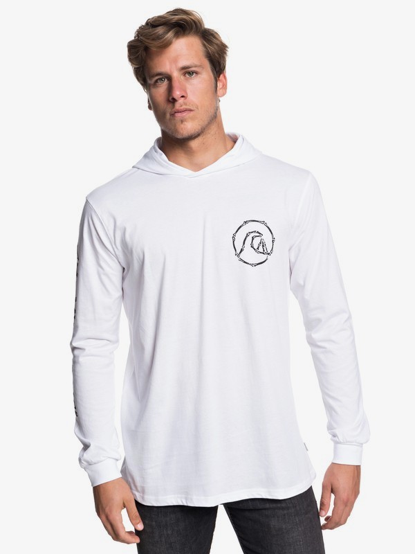 quiksilver, Kanakura Connect Long Sleeve Hooded Tee, WHITE (wbb0) 0 Kanakura Connect Long Sleeve Hooded Tee White EQYZT05171 Quiksilver