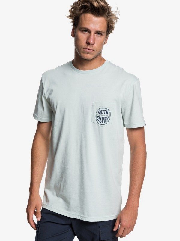 quiksilver, Quik Paradise - Maglietta con tasca da Uomo, SKY GRAY (bey0) 0 Quik Paradise - Maglietta con tasca da Uomo Blue EQYZT05206 Quiksilver