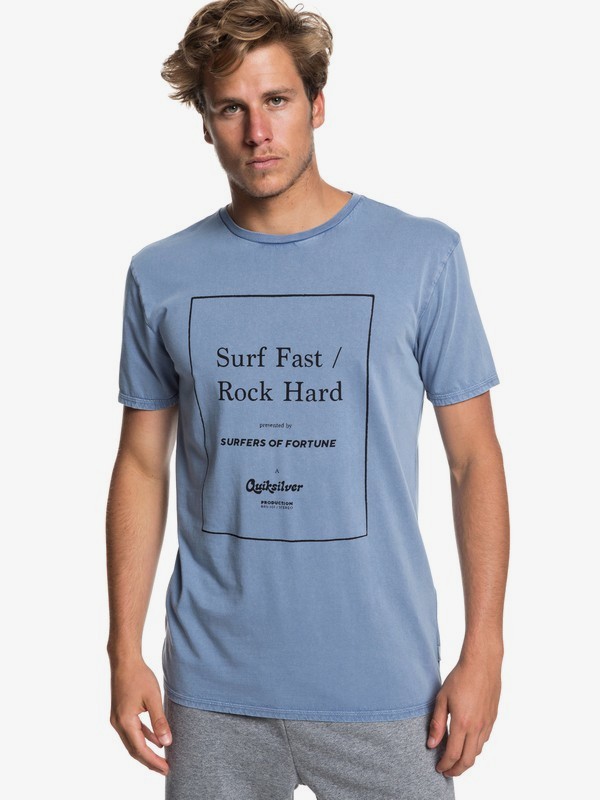 quiksilver, Quik Fortune Tee, STONE WASH (bkj0) 0 Quik Fortune Tee Blue EQYZT05213 Quiksilver