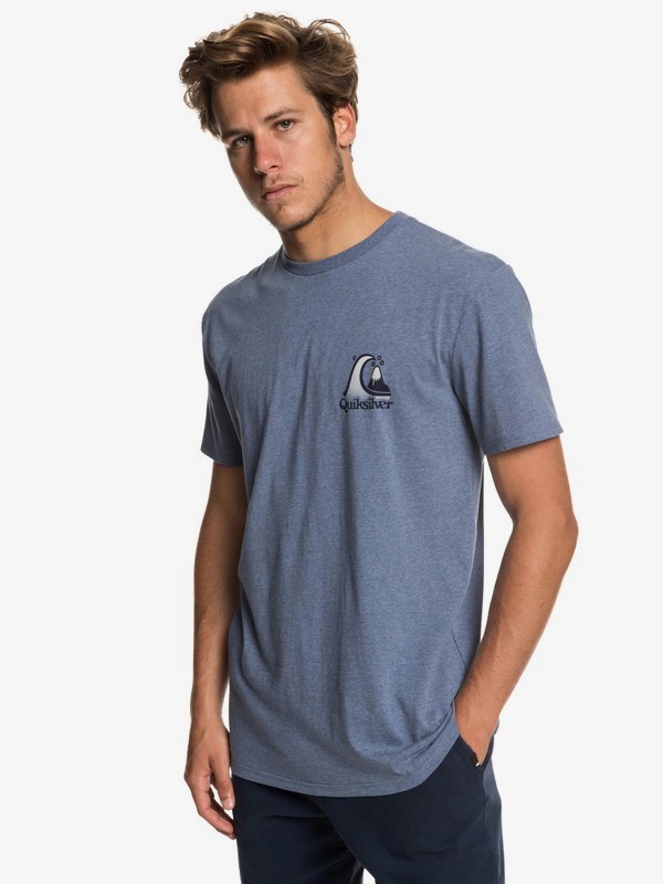 quiksilver, Captain Slim Tee, BIJOU BLUE HEATHER (bngh) 0 Captain Slim Tee Blue EQYZT05229 Quiksilver