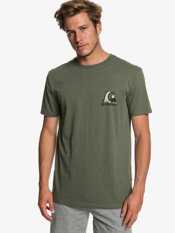 quiksilver, Captain Slim Tee, THYME HEATHER (cqyh) 0 Captain Slim Tee Brown EQYZT05229 Quiksilver