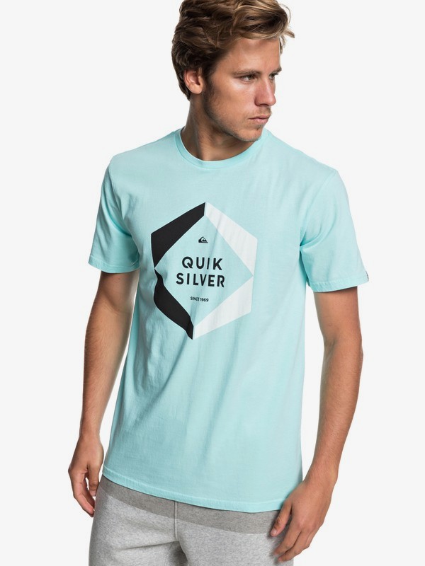 quiksilver, Hexa Logo - Camiseta para Hombre, AQUA SPLASH (bzg0) 0 Hexa Logo - Camiseta para Hombre Azul EQYZT05260 Quiksilver