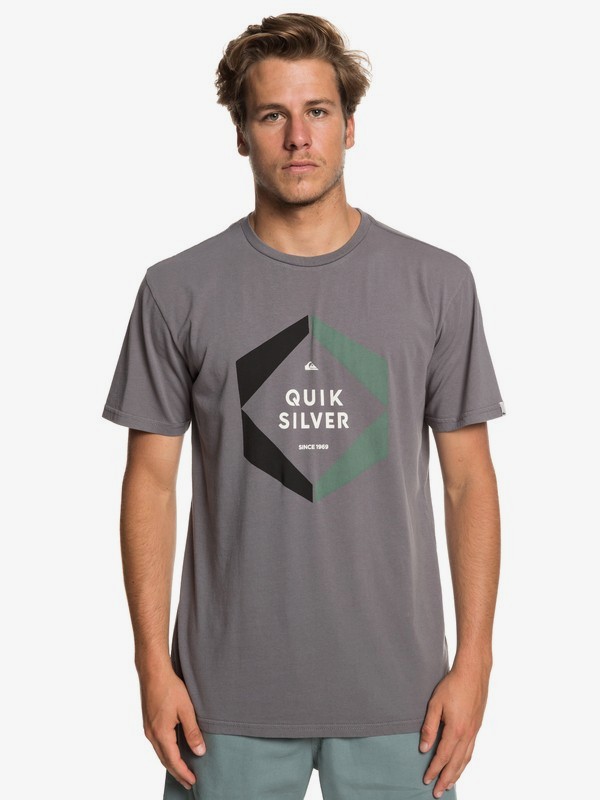 quiksilver, Hexa Logo - Camiseta para Hombre, QUIET SHADE (kze0) 0 Hexa Logo - Camiseta para Hombre Negro EQYZT05260 Quiksilver