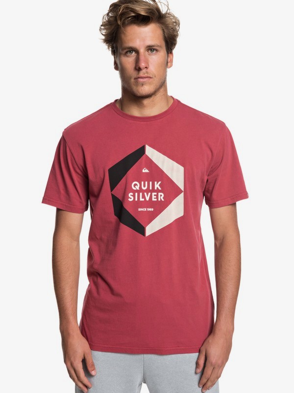 quiksilver, Футболка Hexa Logo, BRICK RED (rqn0) 0 Футболка Hexa Logo Красный EQYZT05260 Quiksilver