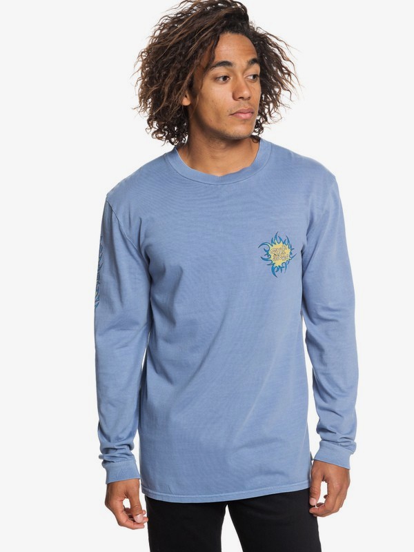 quiksilver, Quik Tribe Long Sleeve Tee, STONE WASH (bkj0) 0 Quik Tribe Long Sleeve Tee Blue EQYZT05300 Quiksilver