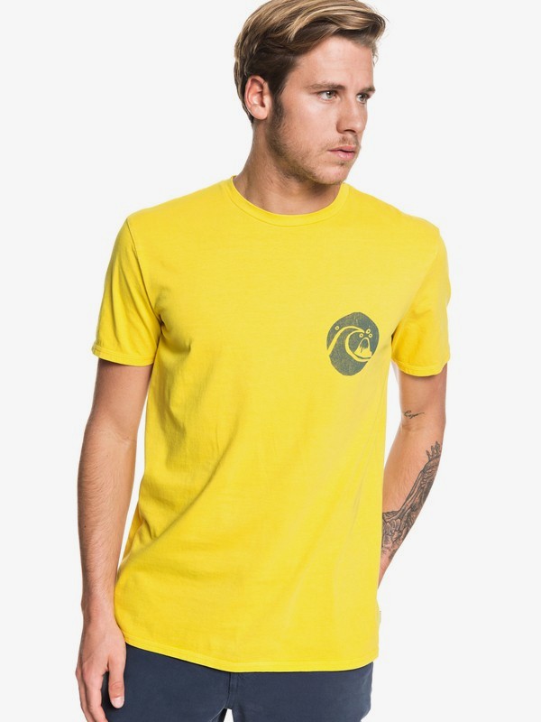 quiksilver, Quik Vinyl Tee, SULPHUR (gjc0) 0 Quik Vinyl Tee Green EQYZT05434 Quiksilver