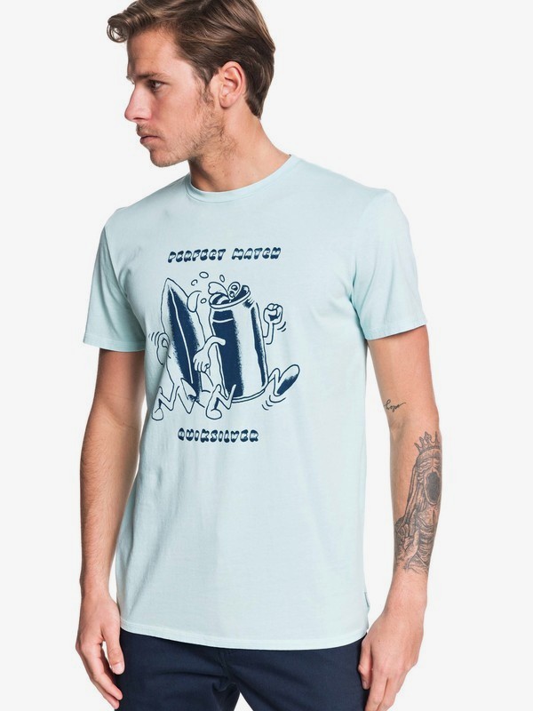 quiksilver, Tin Can Love Tee, PASTEL TURQUOISE (bfq0) 0 Tin Can Love Tee Blue EQYZT05438 Quiksilver