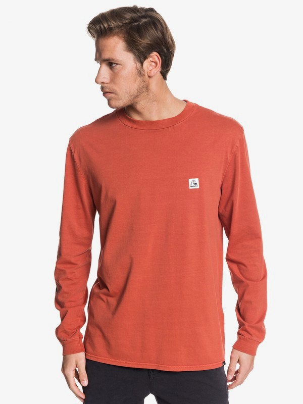 quiksilver, In The Middle - Long Sleeve T-Shirt, BURNT BRICK (mpm0) 0 In The Middle - Long Sleeve T-Shirt Pink EQYZT05442 Quiksilver