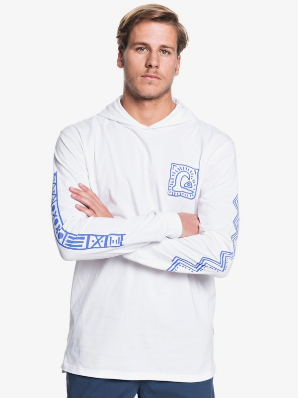 quiksilver, Bright Eye Hooded Long Sleeve Tee, WHITE (wbb0) 0 Bright Eye Hooded Long Sleeve Tee White EQYZT05449 Quiksilver