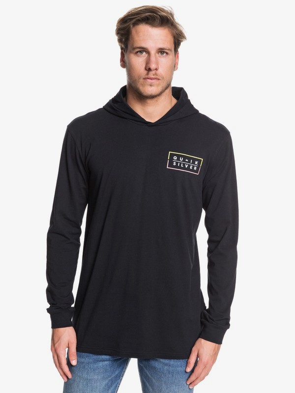 quiksilver, Clued Up Hooded Long Sleeve Tee, BLACK (kvj0) 0 Clued Up Hooded Long Sleeve Tee Black EQYZT05451 Quiksilver