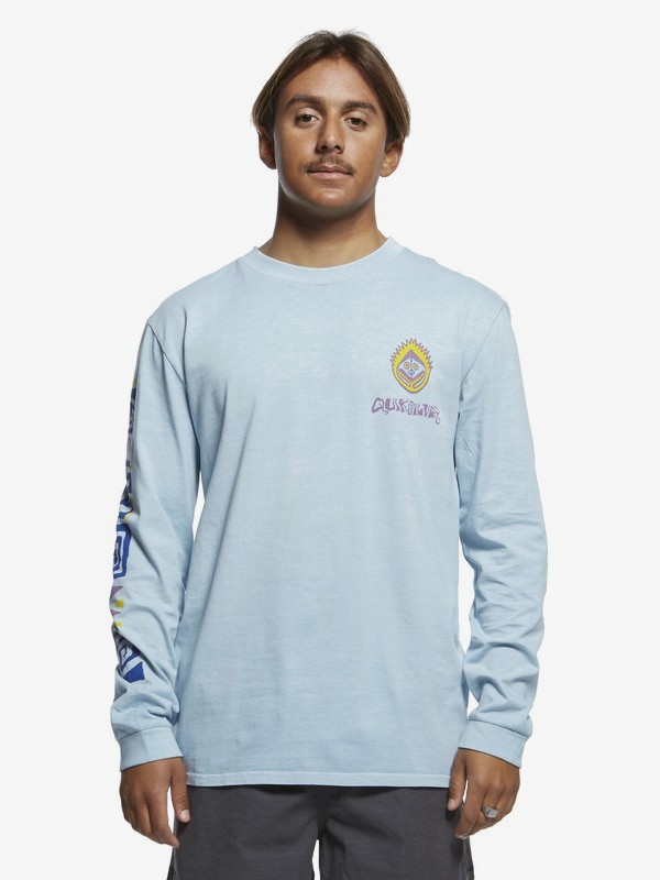 quiksilver, Originals Paradise Long Sleeve Tee, AIRY BLUE (bfa0) 0 Originals Paradise Long Sleeve Tee Blue EQYZT05470 Quiksilver