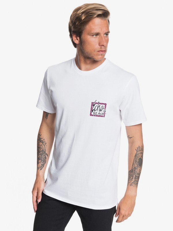 quiksilver, Boardwalk - Camiseta para Hombre, WHITE (wbb0) 0 Boardwalk - Camiseta para Hombre Blanco EQYZT05531 Quiksilver