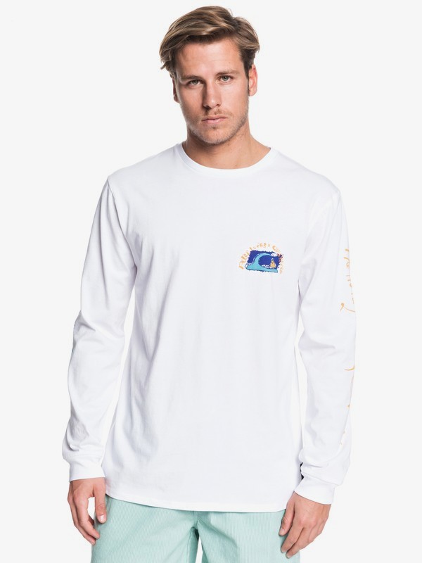 quiksilver, Art House Long Sleeve Tee, WHITE (wbb0) 0 Art House Long Sleeve Tee White EQYZT05536 Quiksilver