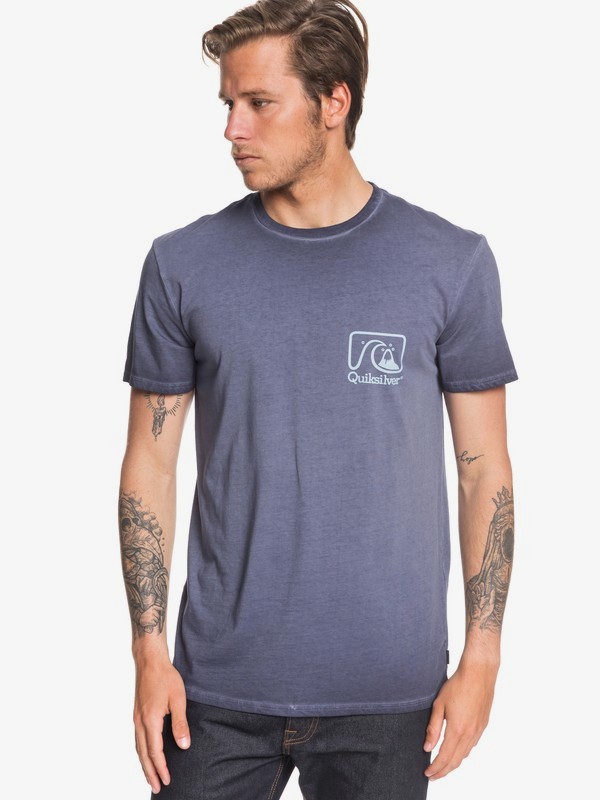 quiksilver, Shaper Script Tee, NIGHT SHADOW (bpt0) 0 Shaper Script Tee Blue EQYZT05640 Quiksilver