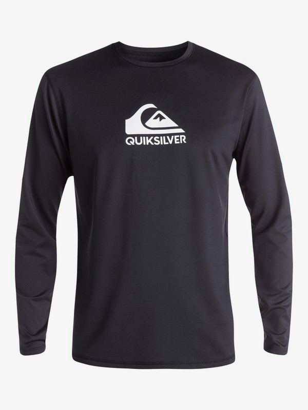 quiksilver, Solid Streak Long Sleeve UPF 50 Rashguard, BLACK (kvj0) 0 Solid Streak Long Sleeve UPF 50 Rashguard Black UQYWR03053 Quiksilver