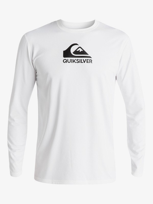 quiksilver, Solid Streak Long Sleeve UPF 50 Rashguard, WHITE (wbb0) 0 Solid Streak Long Sleeve UPF 50 Rashguard White UQYWR03053 Quiksilver