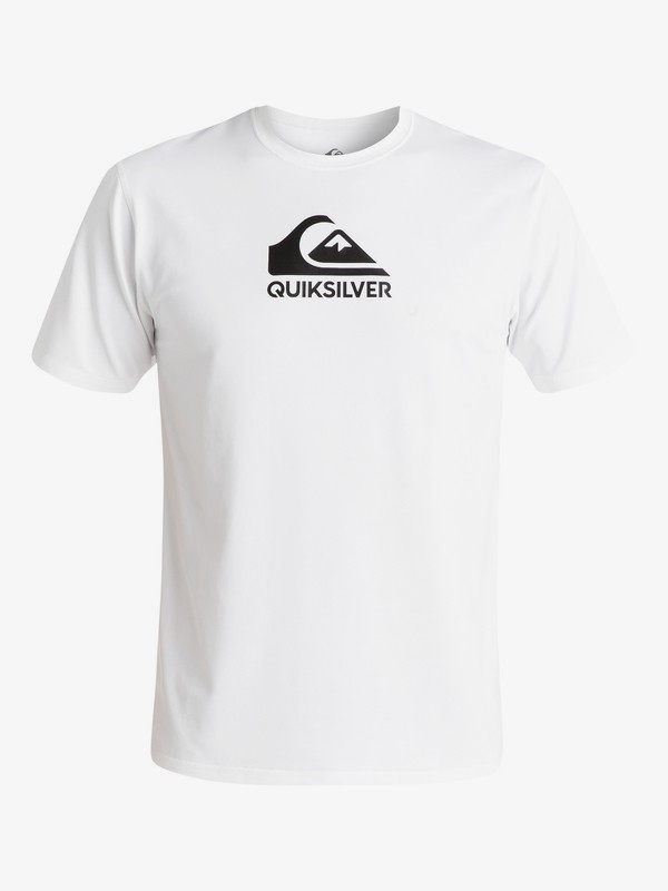 quiksilver, Solid Streak Short Sleeve UPF 50 Rash Guard, WHITE (wbb0) 0 Solid Streak Short Sleeve UPF 50 Rash Guard White UQYWR03054 Quiksilver