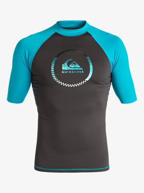 quiksilver, Active - Lycra à manches courtes, TARMAC/ BLUE DANUBE (xkbk) 0 Active - Lycra à manches courtes Noir UQYWR03065 Quiksilver
