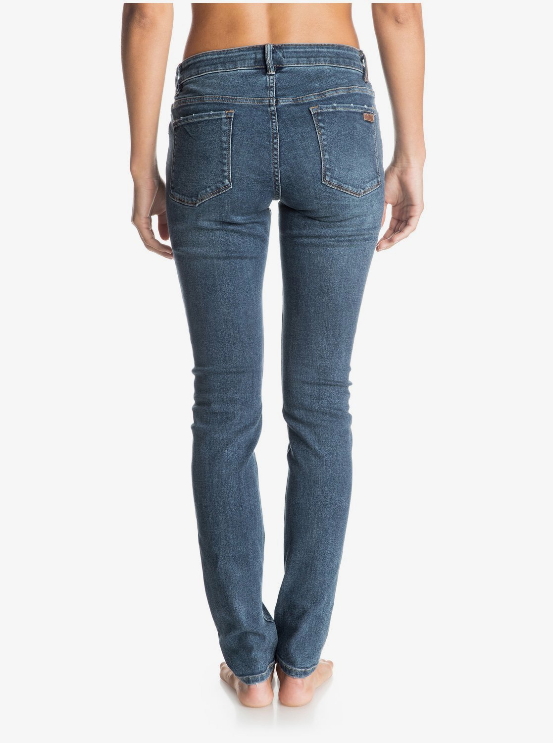 blue mid rise jeans