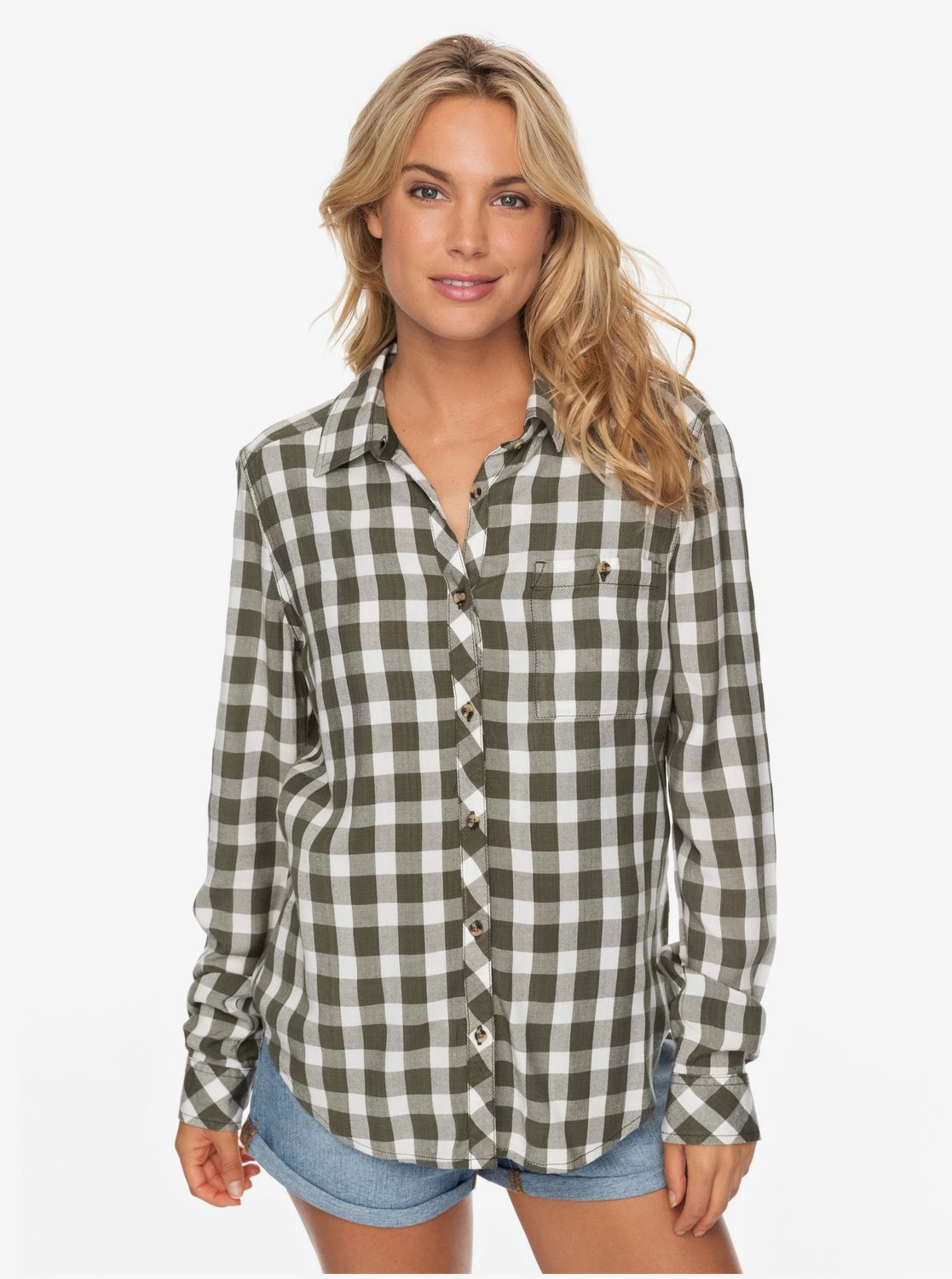 Roxy Womens Dream in Blue Flannel Shirt