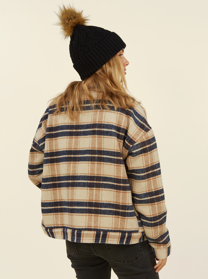 Checked best sale denim jacket