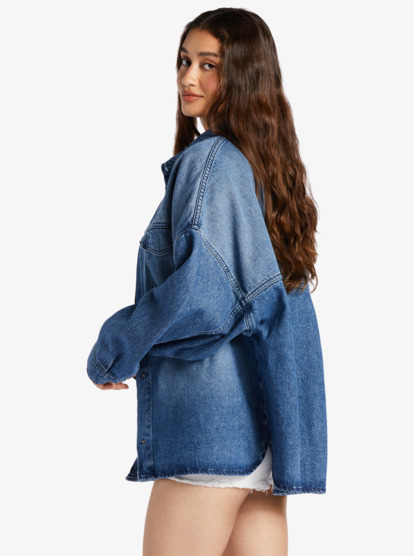 11 Main Character - Denim Jacket for Women Blue ARJJK03067 Roxy