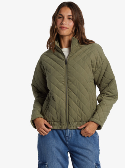 Path To Paradise - Quilted Zip-Up Jacket for Women