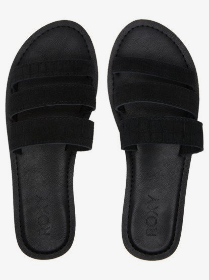 3 Wyld Rose - Leather Sandals for Women Black ARJL200791 Roxy