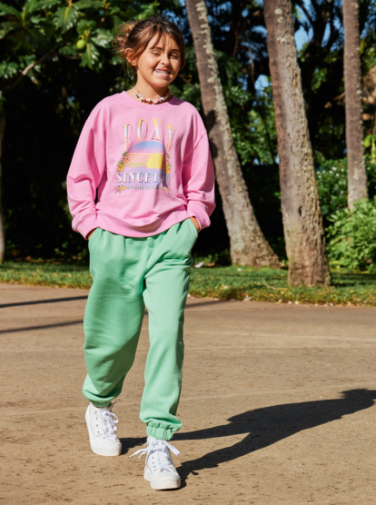 1 Morning Hike - Pullover Sweatshirt for Girls 4-16 Pink ERGFT03934 Roxy