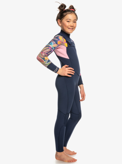 1 4/3mm Swell Series - Chest Zip Wetsuit for Girls 8-16 Blue ERGW103058 Roxy