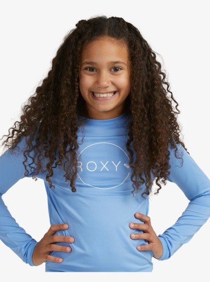 3 Girls 8-14 Beach Classics Long Sleeve UPF 50 Rash Vest Blue ERGWR03259 Roxy