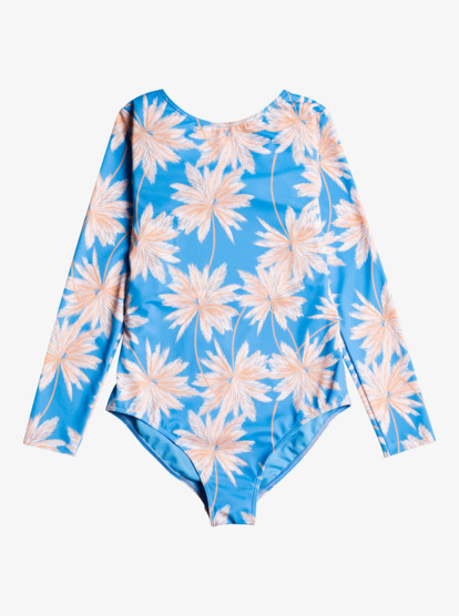 0 Ocean Treasure - Long Sleeve One-Piece Rashguard for Girls 6-16 Blue ERGWR03332 Roxy