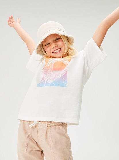 3 Gone To California - Oversized T-shirt voor Meisjes 10-16 White ERGZT04041 Roxy