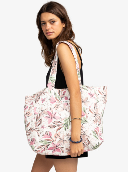 0 Anti Bad Vibes - Bolsa de Playa con Asas para Mujer Blanco ERJBT03370 Roxy