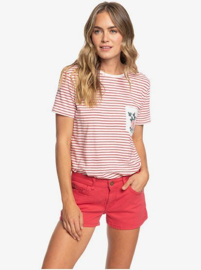 Minimal Mood Denim Short Voor Dames Red Roxy roxy kopen in de aanbieding