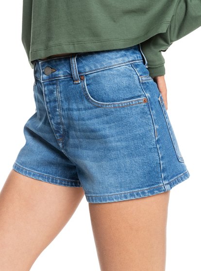 5 Womens Call Me Back Denim Shorts Blue ERJDS03266 Roxy