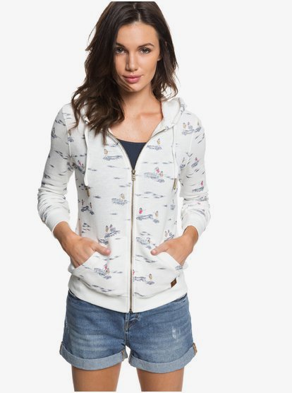 0 Trippin - Felpa con cappuccio e zip da Donna White ERJFT03724 Roxy