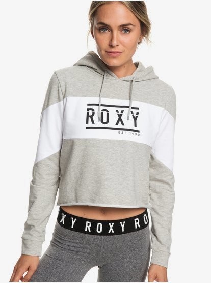 Endless Party Cropped Yoga Hoodie Voor Dames Gray Roxy roxy kopen in de aanbieding