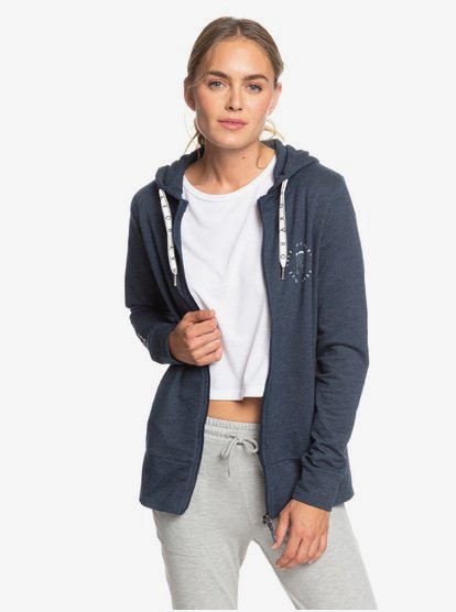 Out In La B Yoga Hoodie Met Rits Voor Dames Blue Roxy roxy kopen in de aanbieding