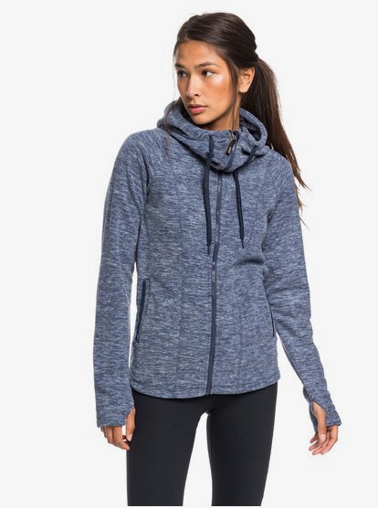 0 Electric Feeling - Hooded Zip-Up Fleece for Women Blue ERJFT04057 Roxy